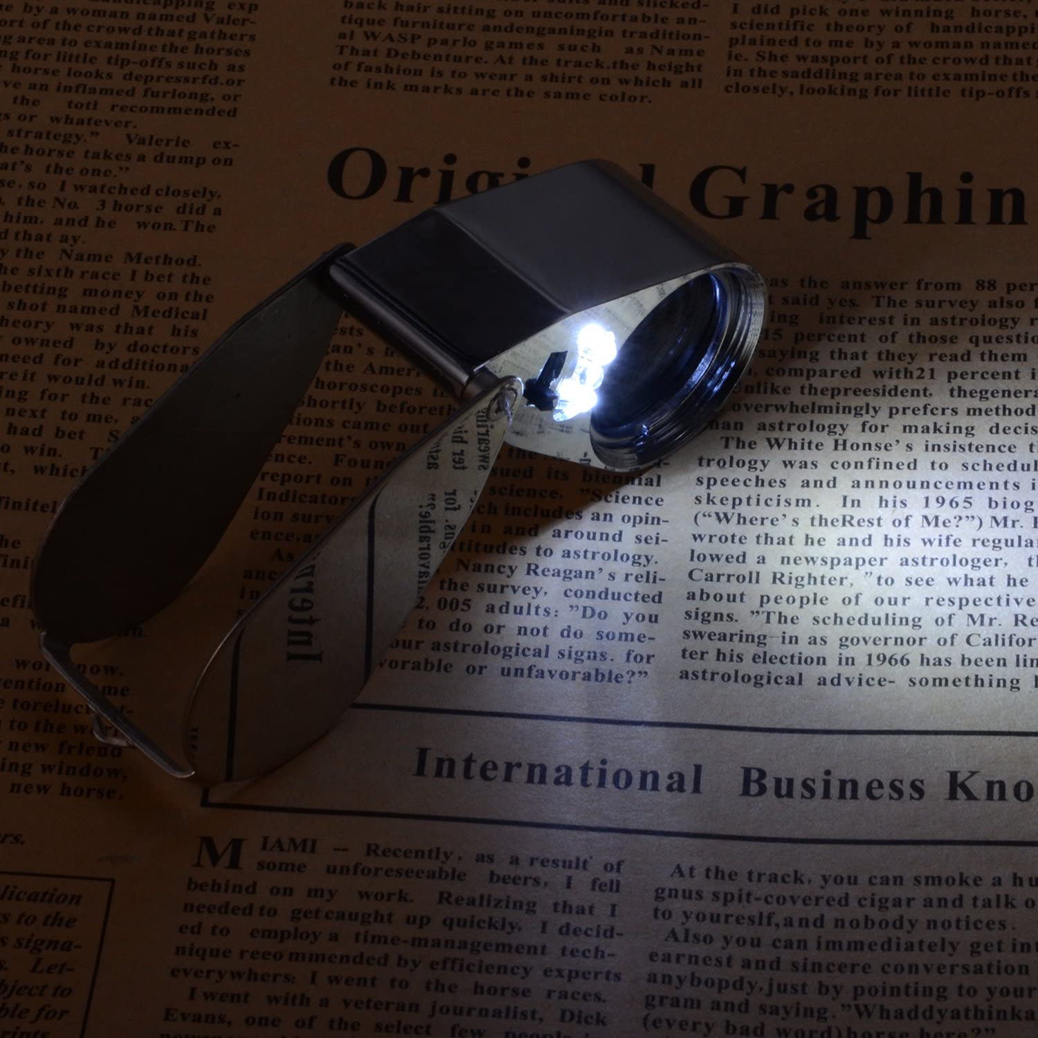 Jewelers Loupe 40X Magnification Metal Foldable Loupe with LED & UV Light — image 6