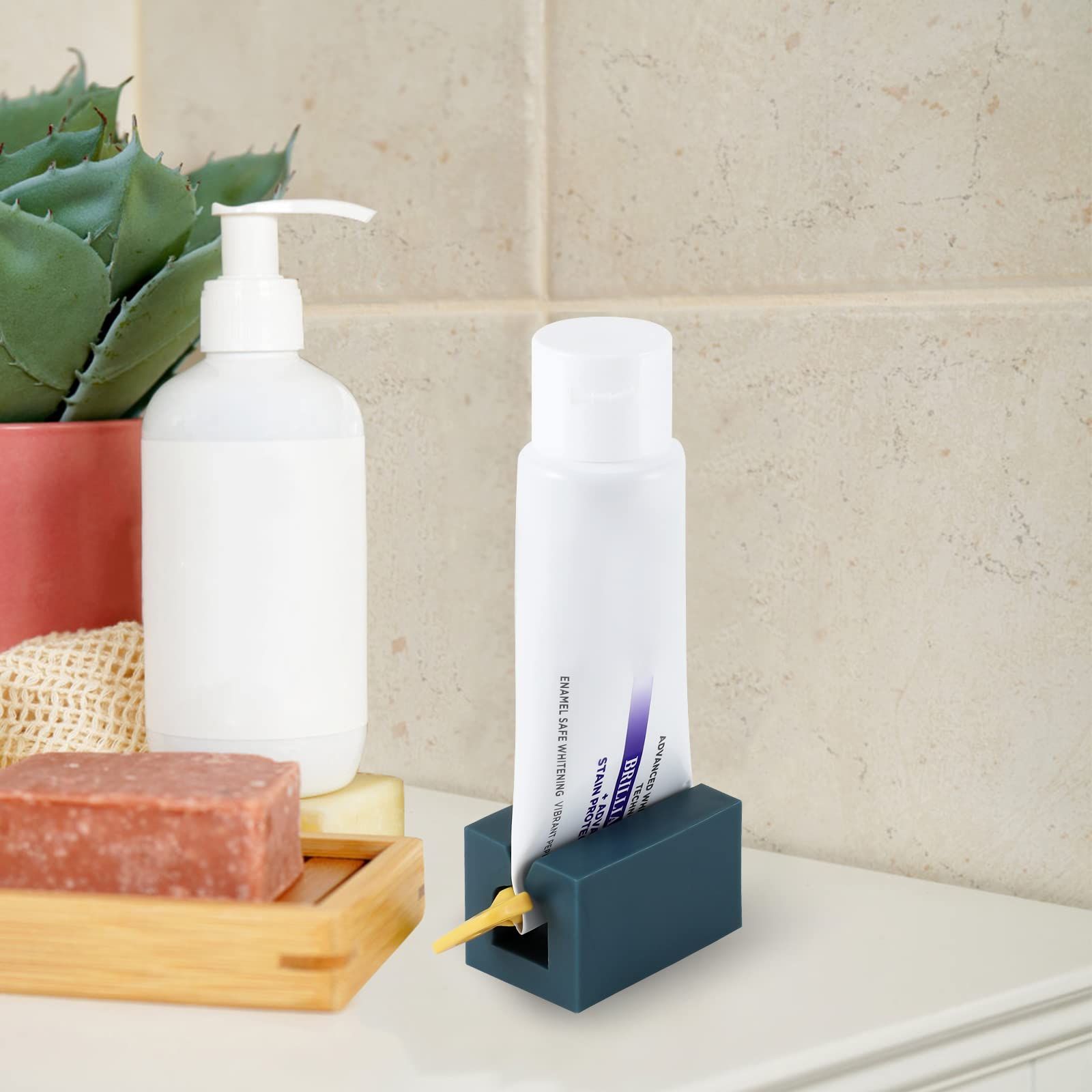 4 Pieces Toothpaste Dispenser Rolling Tube Toothpaste Squeezer Toothpaste Seat Holder for Bathroom Saves Toothpaste and Creams — image 5