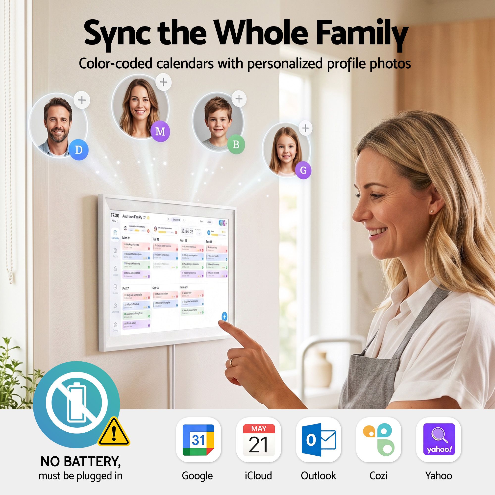 Artiss 10" Digital Calendar Planner Smart Photo Frame Family Chore Chart & Sync โ image 3