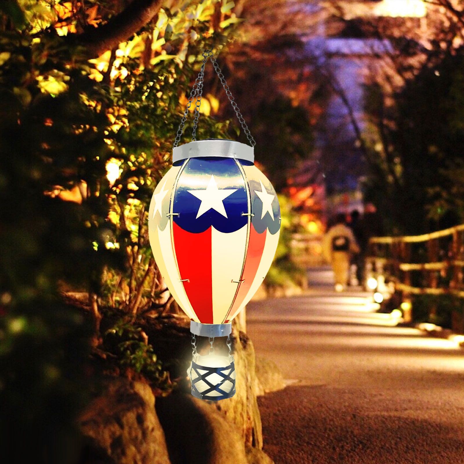 LED Solar Hot Air Balloon Lamp Garden Hanging Night Light for Outdoor Home Party Decor โ image 5