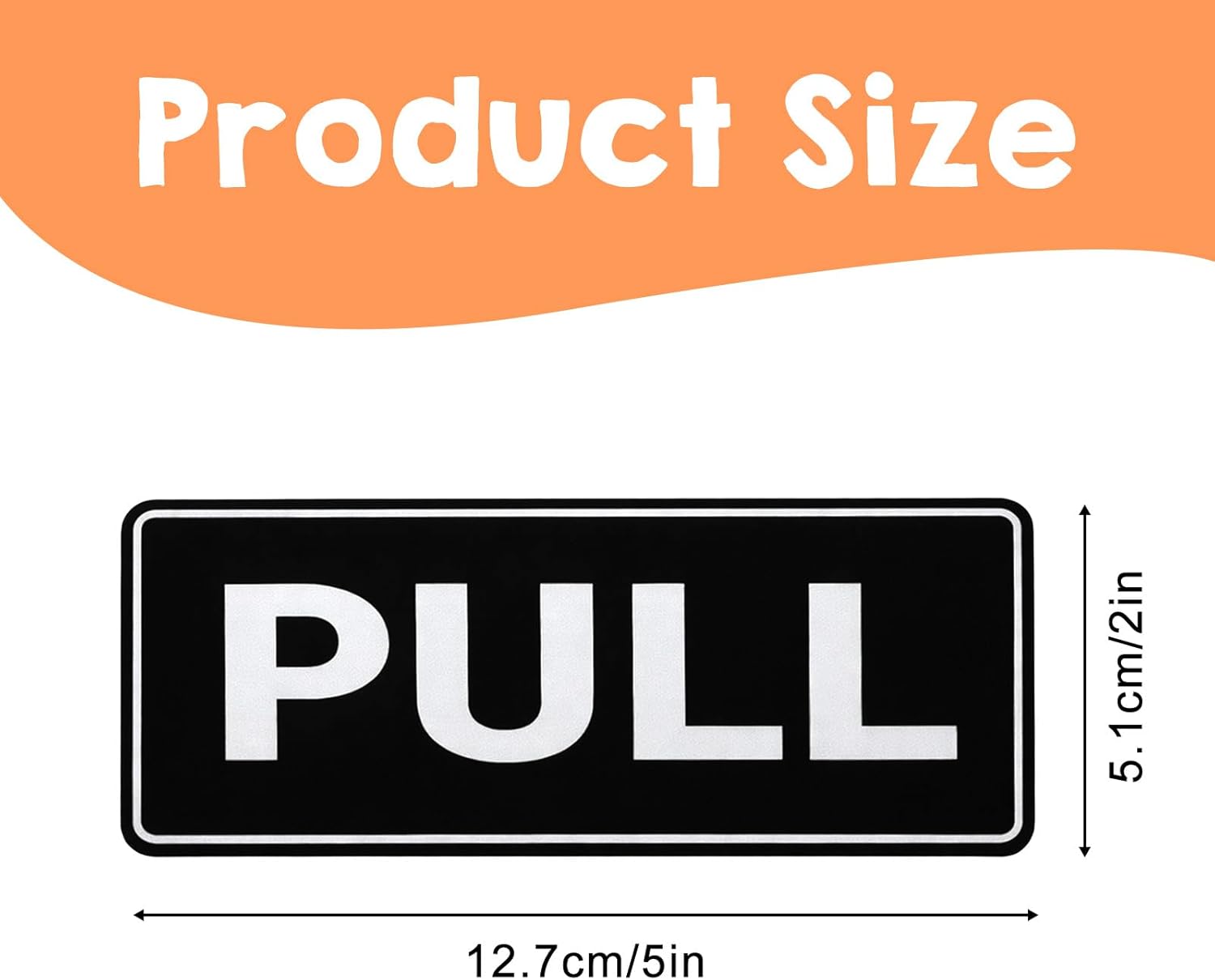 6Pack Push Pull Door Stickers,Adhesive Push and Pull Signs Stickers for Glass Doors and Other Side Doors in Business,Stores,Cafes,Shops - (2 × 5",Horizontal)
