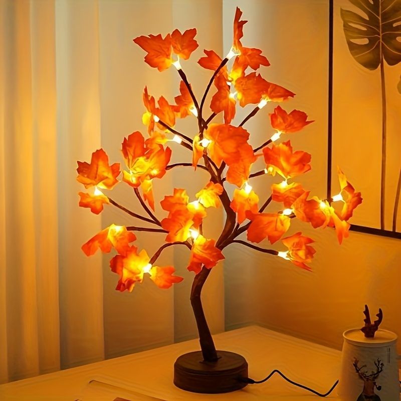maple leaf lamp, LED table lamp, bendable branch lamp, home decor lamp, festive light, autumn decoration, nightstand lamp, Australian home decor, energy-saving — image 5
