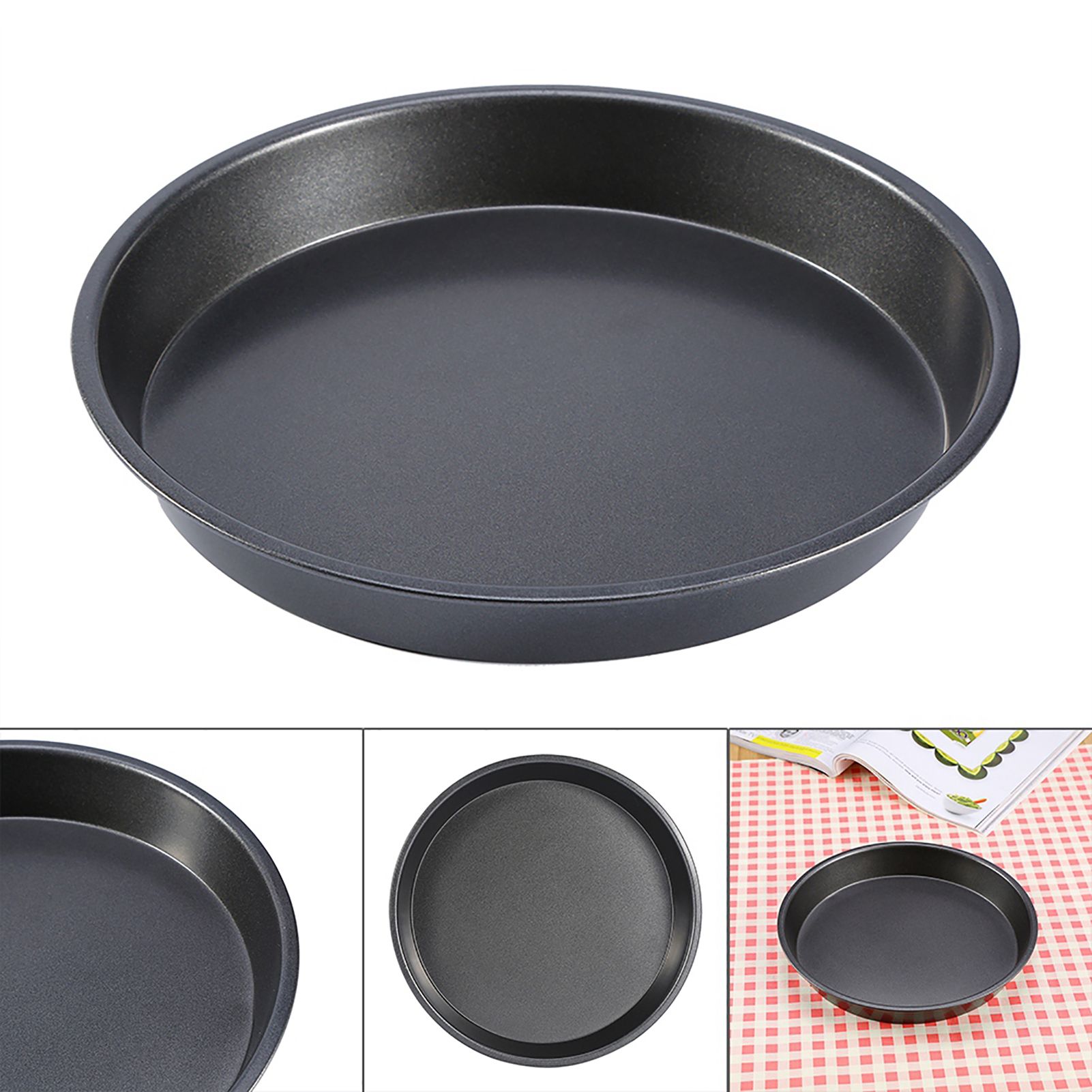 9 Inch Carbon Steel Nonstick Round Pizza Pan Microwave Oven Baking Dishes Pans Pie Tray Baking — image 4