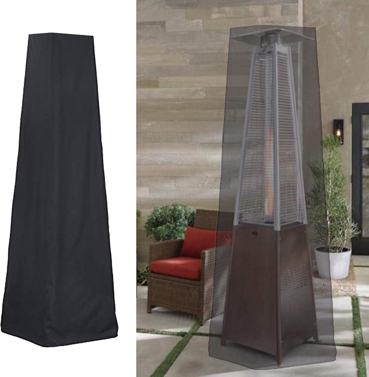 Patio Heater Cover - Heavy-Duty Waterproof Porch Cover - Patio Heater Cover - Pyramid Style Heated Umbrella Cover - Dust Cover for Outdoor Use - Heater Cover — image 4