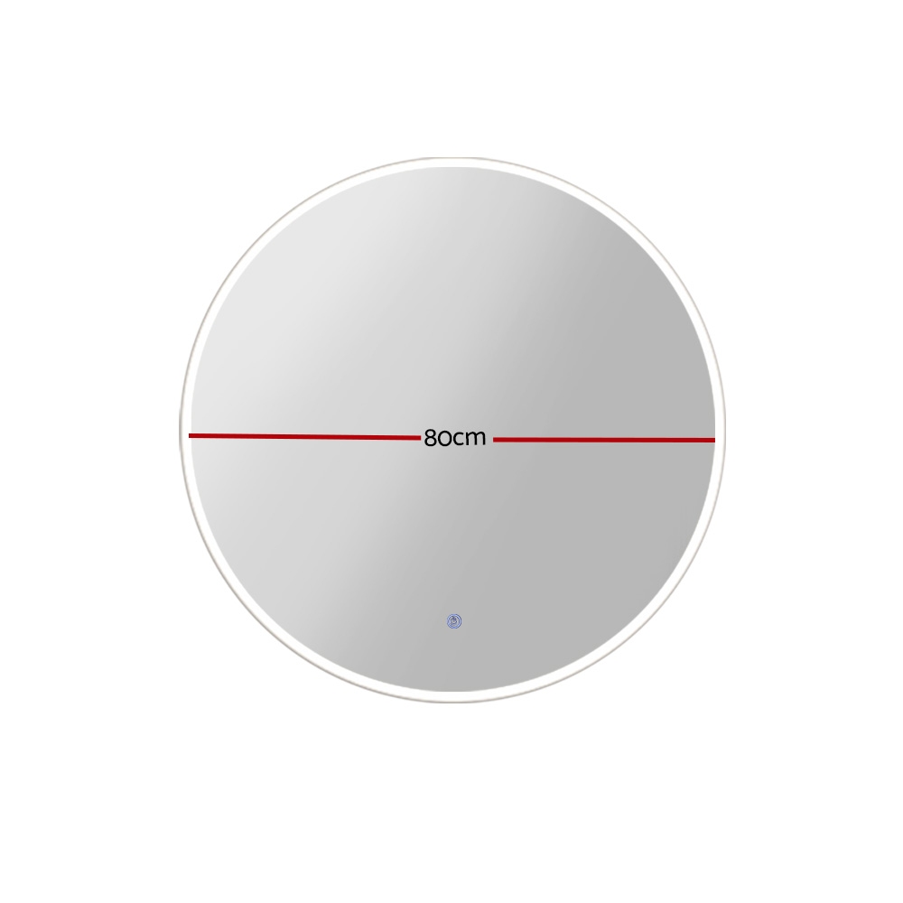 Embellir 2 Wall Mirror 80cm with Led light Makeup Home Decor Bathroom Round Vanity — image 2