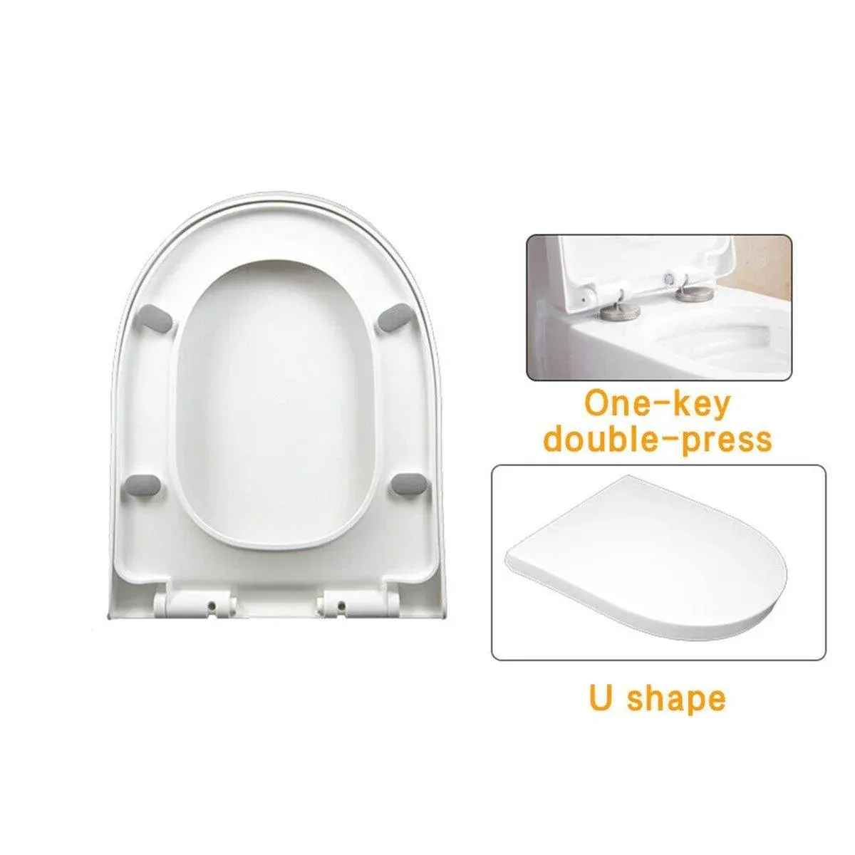 Toilet Seat Cover Universal Toilet Lid Cover Replacement Bathroom Seat Cover — image 4
