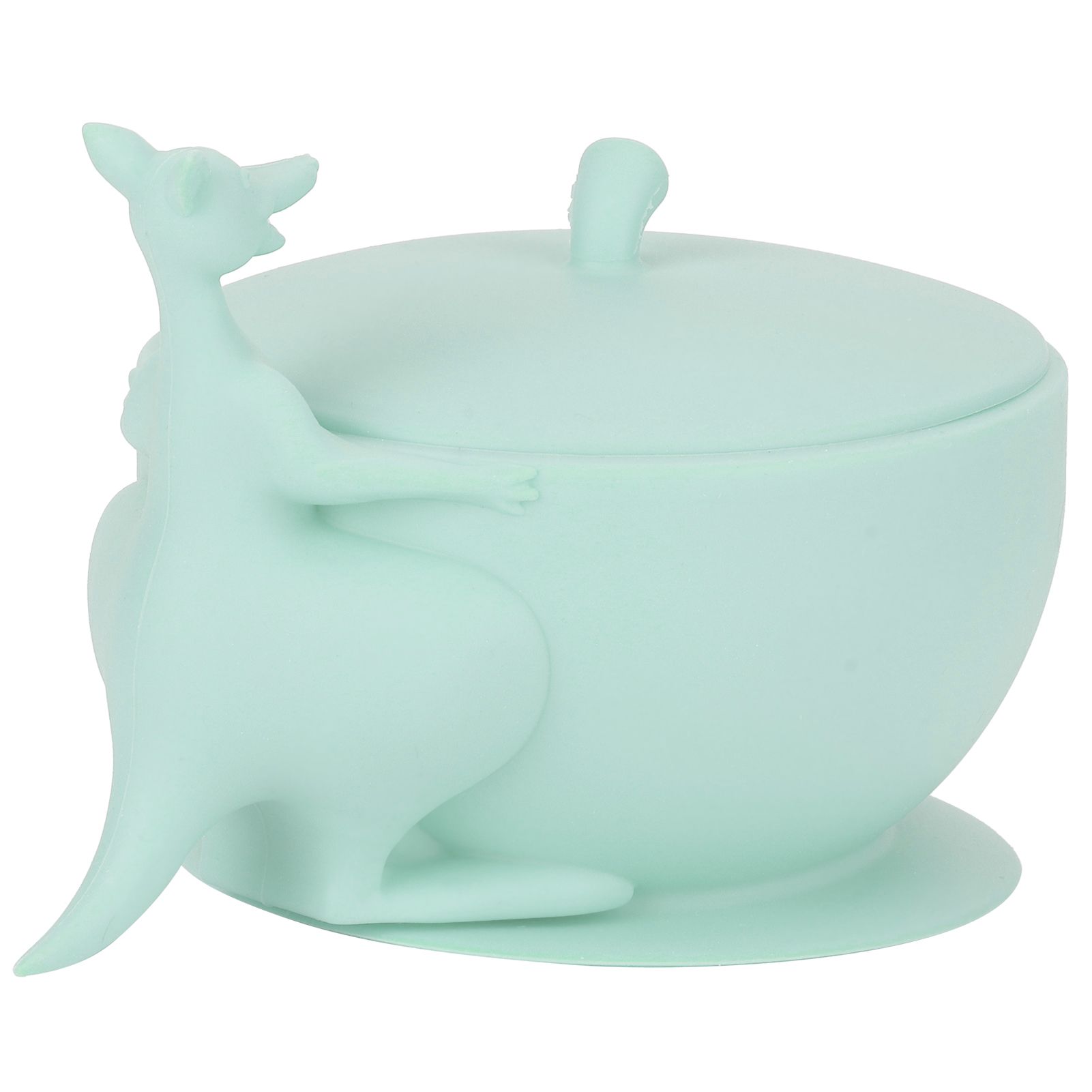 Cute Silicone Baby Feeding Bowl Spoon Set with Suction Base Non-Slip Tableware for InfantLight Green — image 5