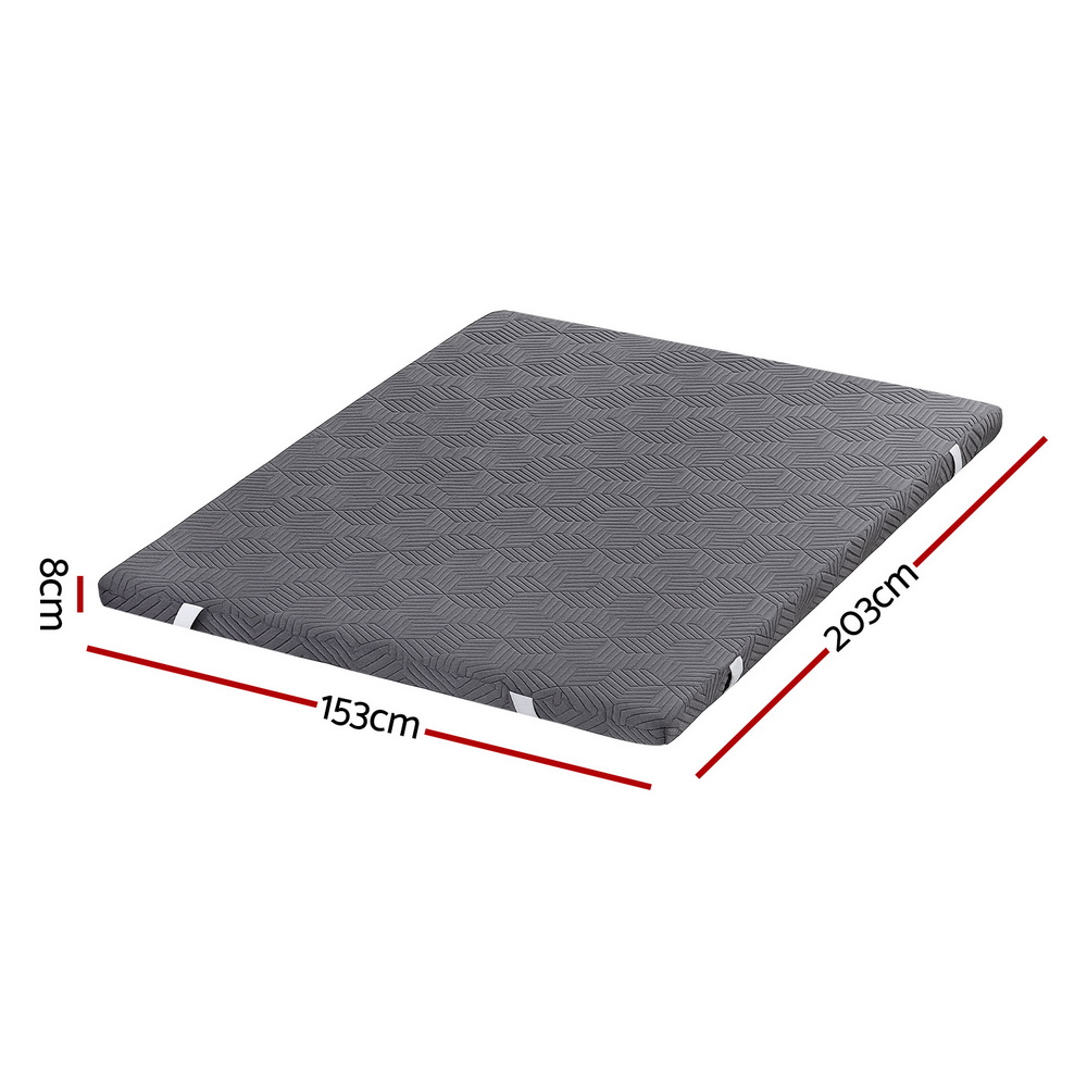Giselle 8cm Memory Foam Mattress Topper Gel Dual Layer Foam Bamboo Queen — image 2