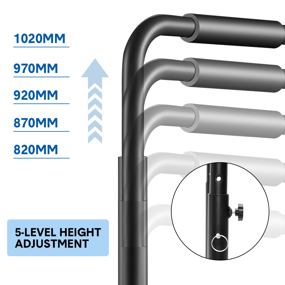 Set of 2 Functional Fitness Dip Stands Station Height Adjustable Dip Bars Portable Parallettes Calisthenics Equipment Safety for Home Gym Strength — image 4