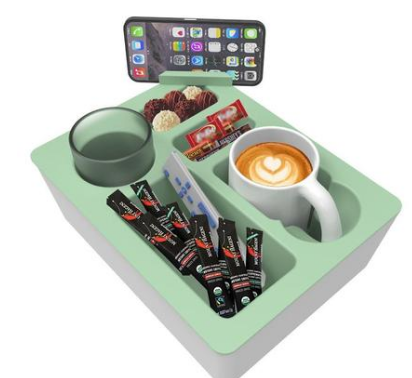 Silicone Sofa Caddy Tray with Cup & Phone Holder โ image 2