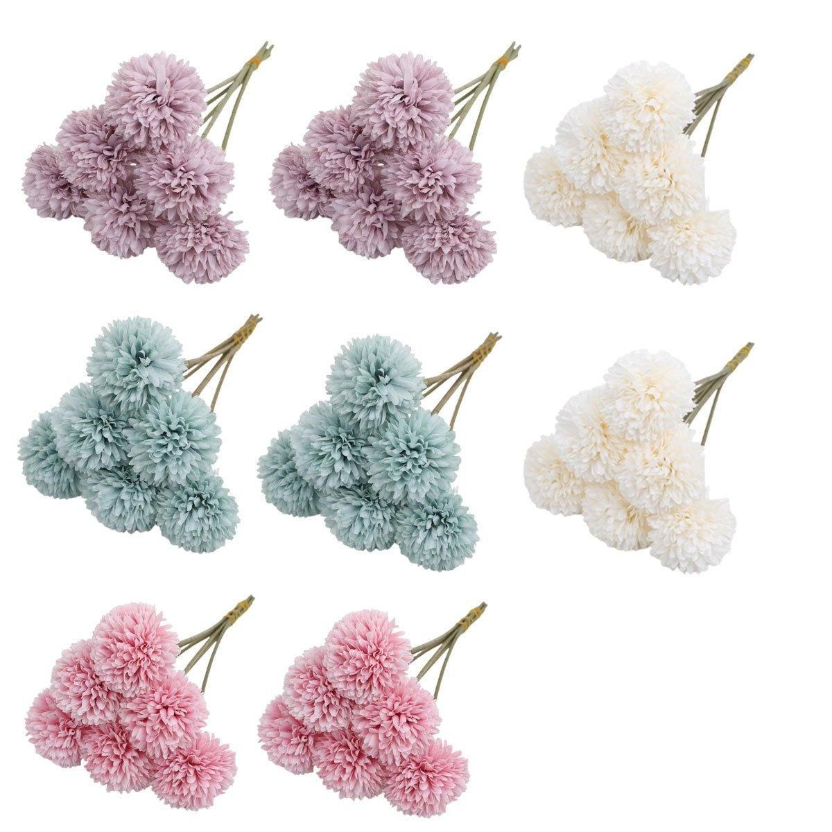 12pcs Artificial Dandelion Fake Flower Simulation Arrangement Desktop Decoration - White — image 3