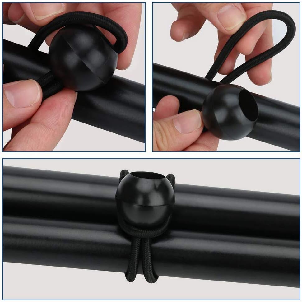 12 Black sailcloth bungee balls for banners - sailcloths - pavilions - tents - bungee hooks - stalls - flagpoles — image 4