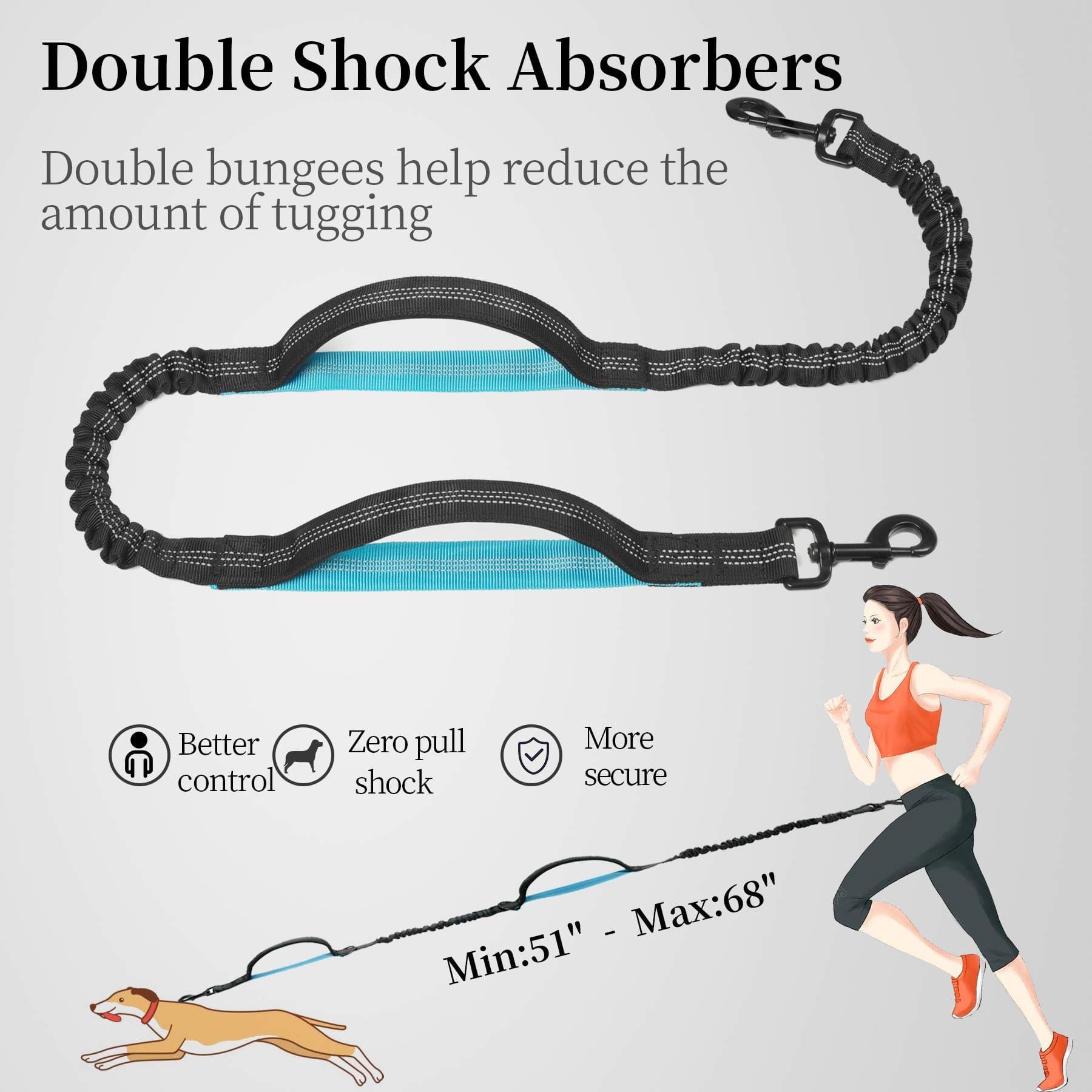 Hands-Free Dog Leash Set with Waist Belt and Storage Pouch, Shock-Absorbing Bungee Leash for Jogging, Walking, and Outdoor Adventures, Reflective Safety Design — image 6