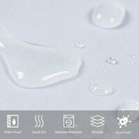 Waterproof Mildew Resistant Shower Curtain, White 200 × 220cm Fabric Polyester, Compatible with Bathtub or Bathroom, Washable — image 5