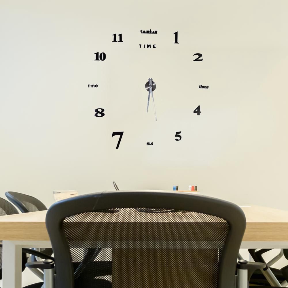 Modern DIY Large Wall Clock Kit 3D Mirror Surface Sticker for Home Office Room โ image 4