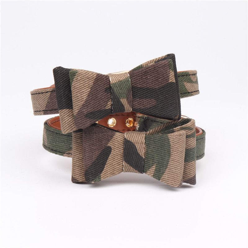 Aminger Bow Pet Collar PU Adjustable Dog Cat Color Bowknot collar 1.3 × 32cm [Regulation 22-28cm]] — image 5