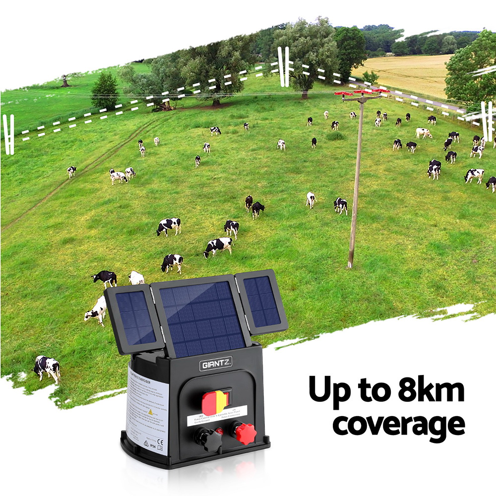 Giantz 8km Electric Fence Energiser PET Solar Energizer 0.3J โ image 5