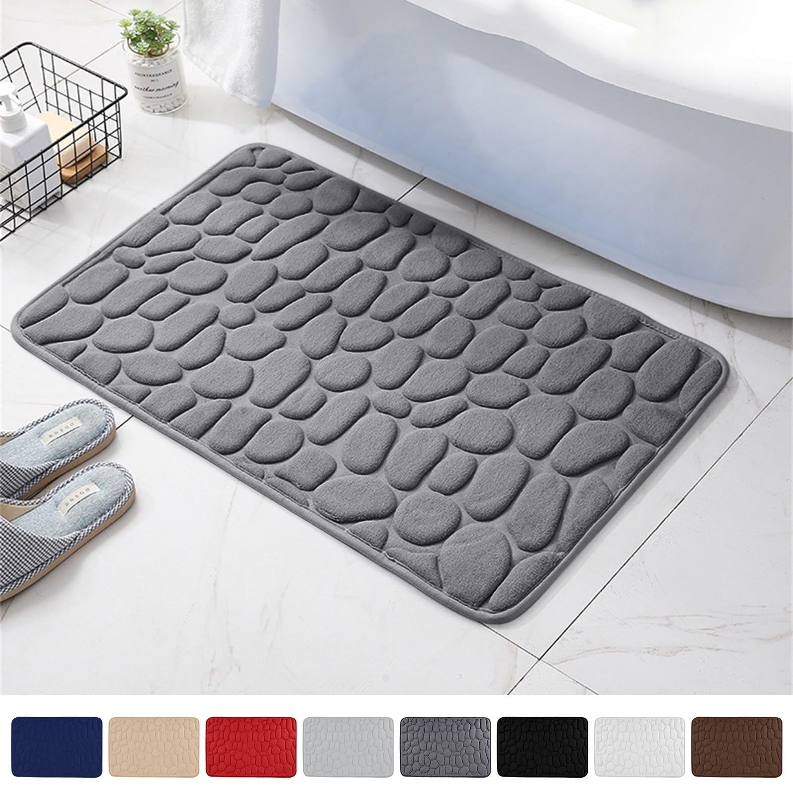 Bathroom Rugs - Ultra Absorbent Non-Slip Floor Bath Mat, Super Soft Shower Mat for Bath Tub, Machine Washable 16 × 24" (Brown) #C-Dark Gray — image 3