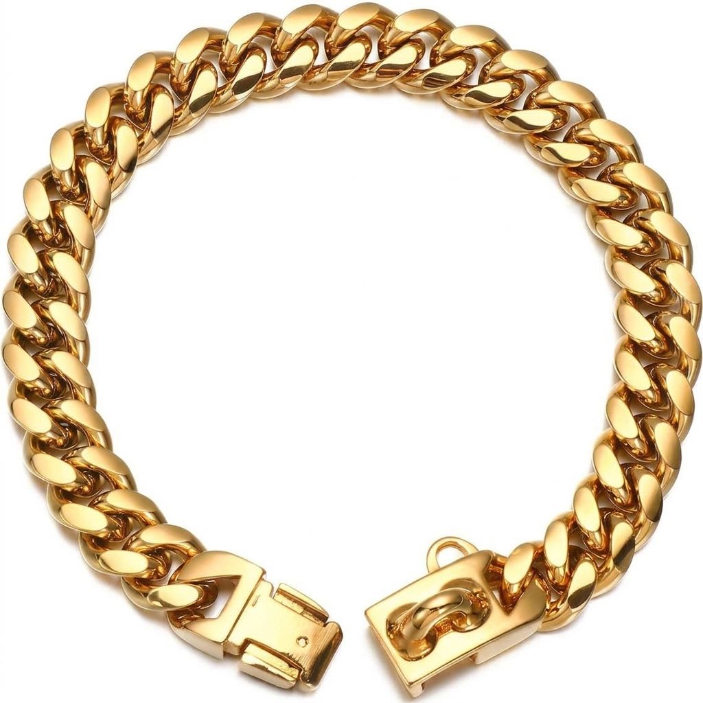 Heavy-Duty Metal Cuban Link Dog Collar with Bone Charm – 14mm Stainless Steel Hip-Hop Chain Necklace for Everyday Walks, Outdoor Adventures, and — image 4