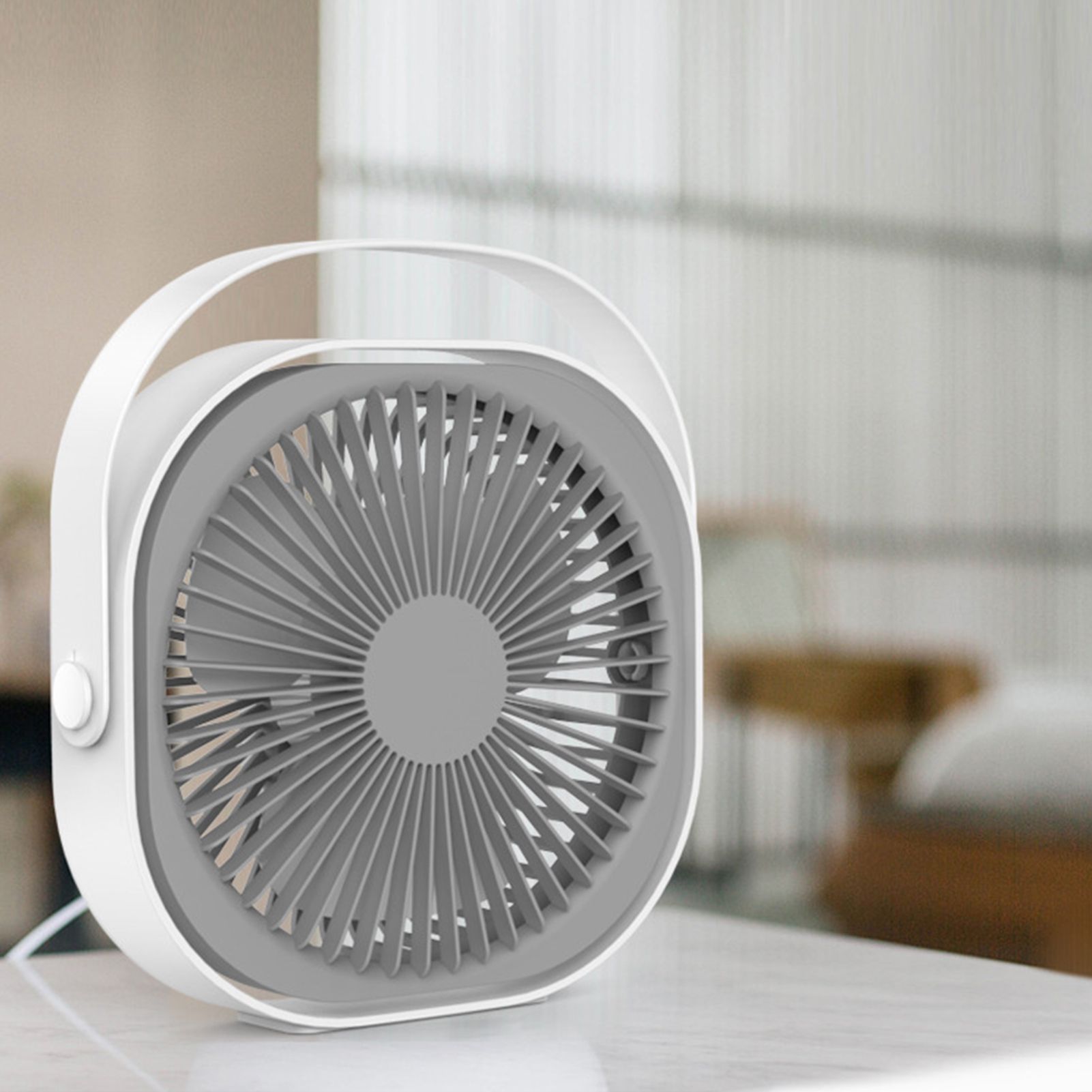 Small Desk Fan 6 Inch Quiet Mini Portable USB Rechargeable Desktop Fan for Home and Office White โ image 6