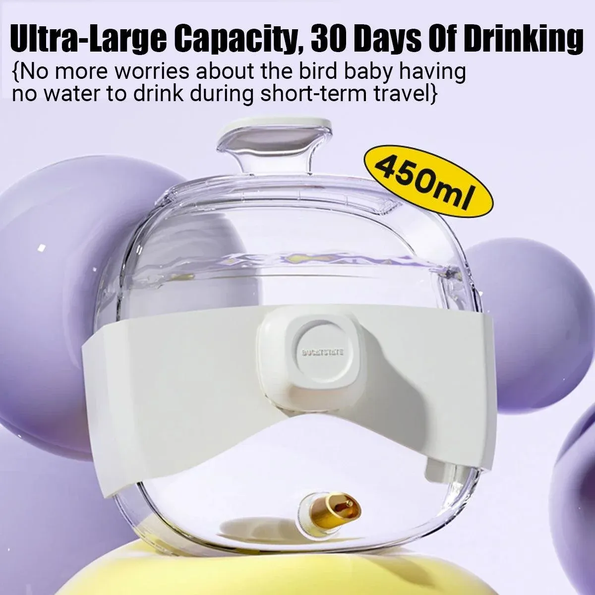 450ml Parrot Water Bottle Bird Drinker Feeder Large Capacity for Birds and Pet — image 6