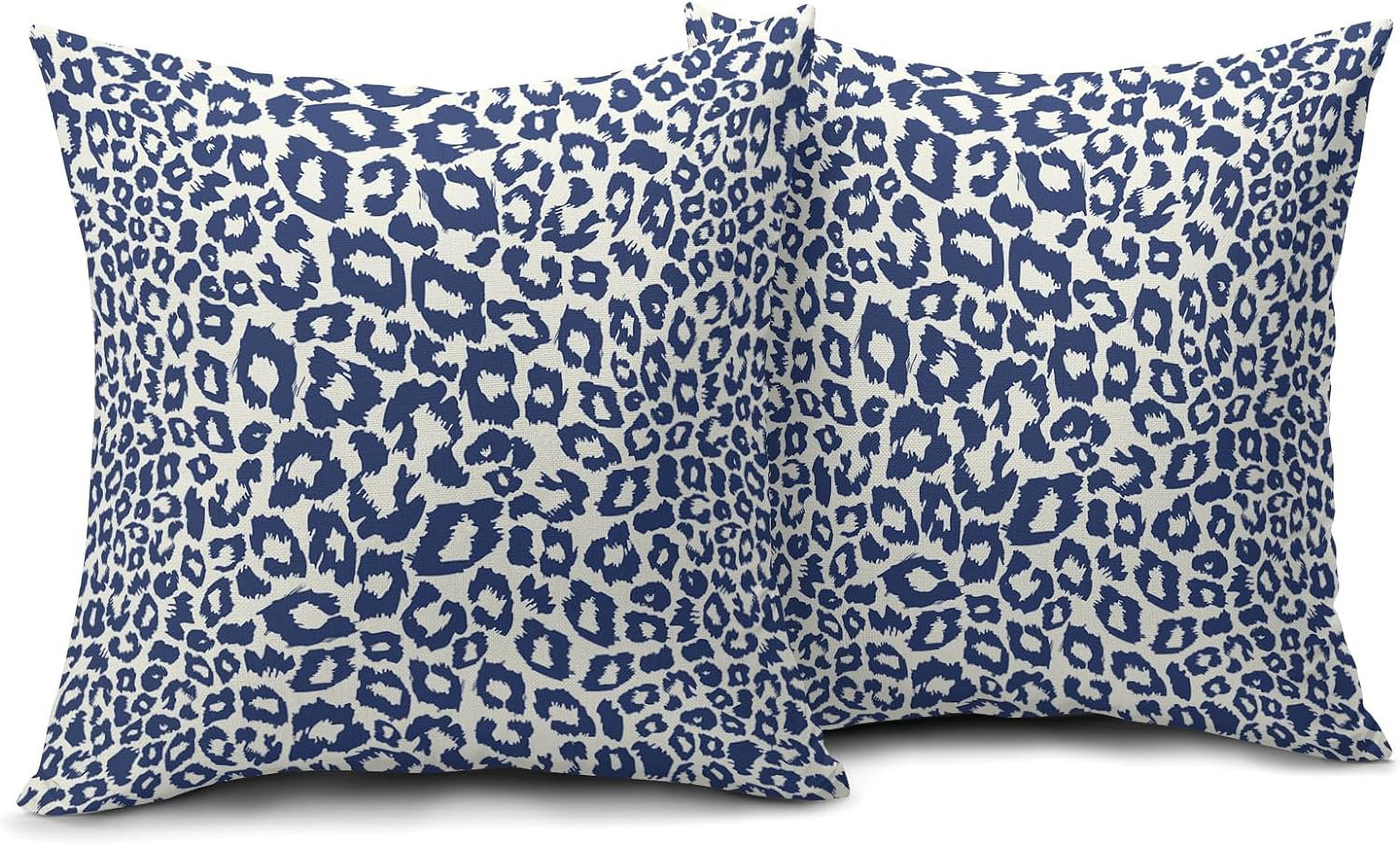 Lime Green White Leopard Print Pillow Covers 18x18 Inch Set of 2 Cheetah Animal Spots Decorative Throw Pillows For Couch Farmhouse Chinoiserie Pillow Cases — image 2