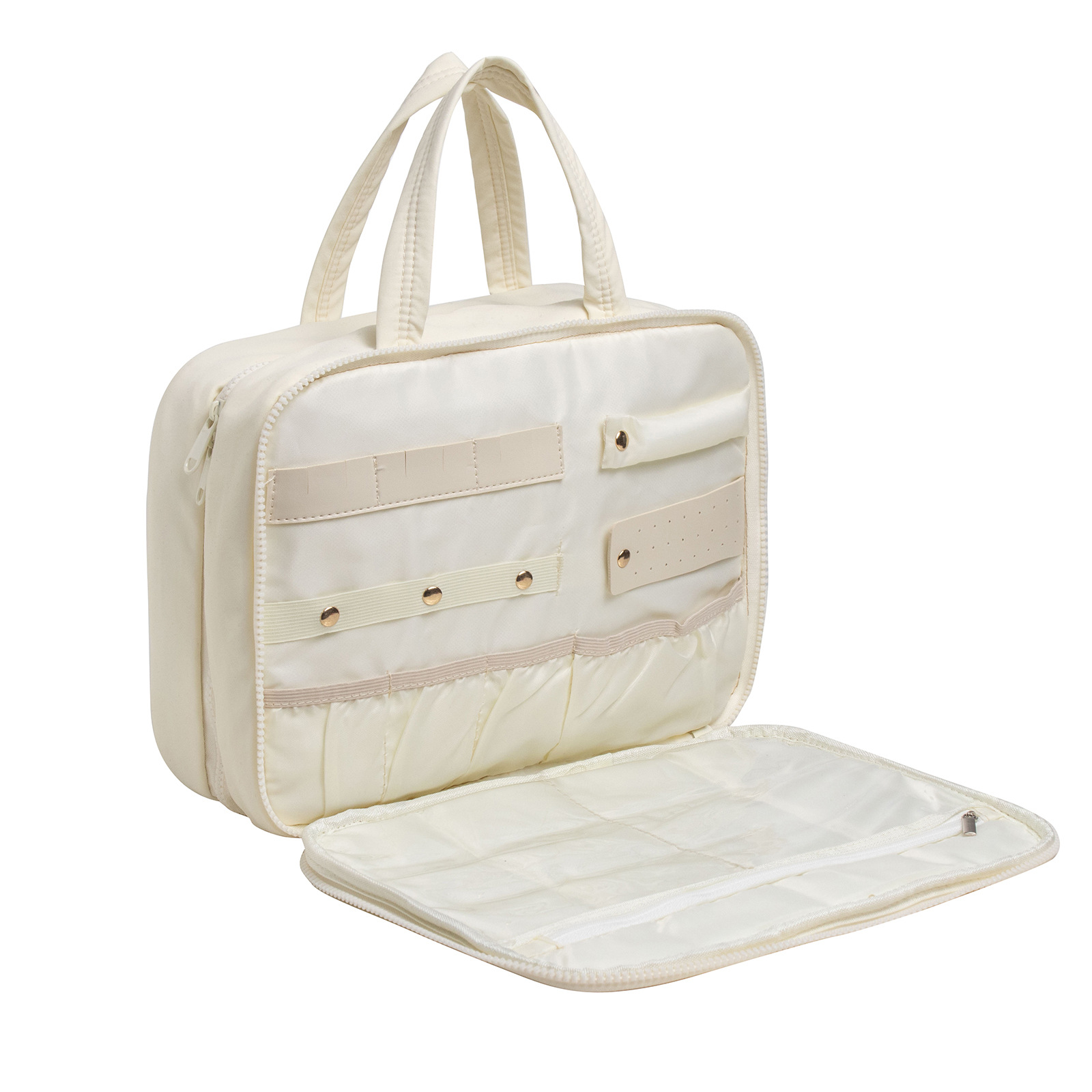 Size L Black Quilted Hanging Toiletry Bag with Jewelry Organizer - Travel Cosmetic Case(31*12*23) β image 6
