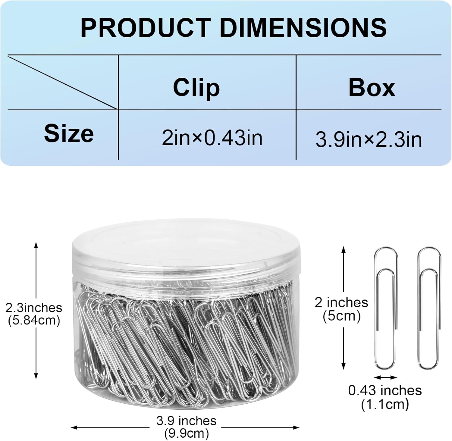 280 Pcs Large Paper Clips, 2 Inch Jumbo Silver Paperclips, Stainless Steel Paperclips Office for Teacher Supplies School - IN โ image 2