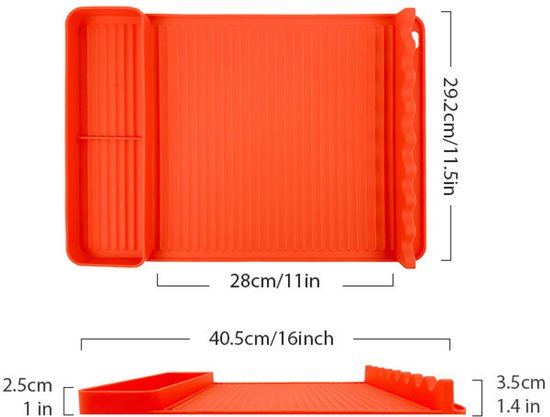 Silicone BBQ Grill Mat - 8-Slot Mat with Drip Tray - Heat-Resistant and Dishwasher-Safe - 40 × 27 cm - Orange — image 6