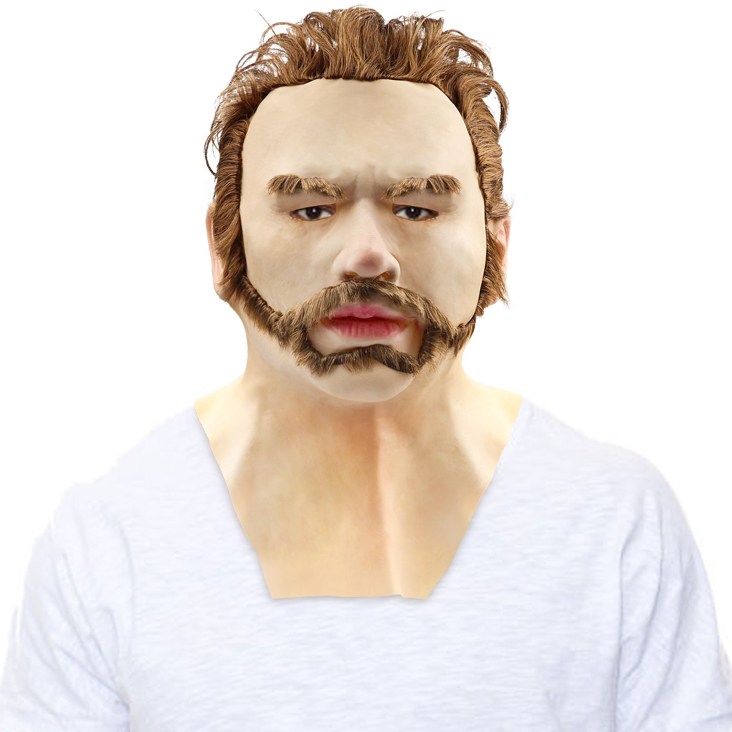 Halloween Latex Young Man Face Cover Headgear for Masquerade Halloween Headgear Prop β image 4