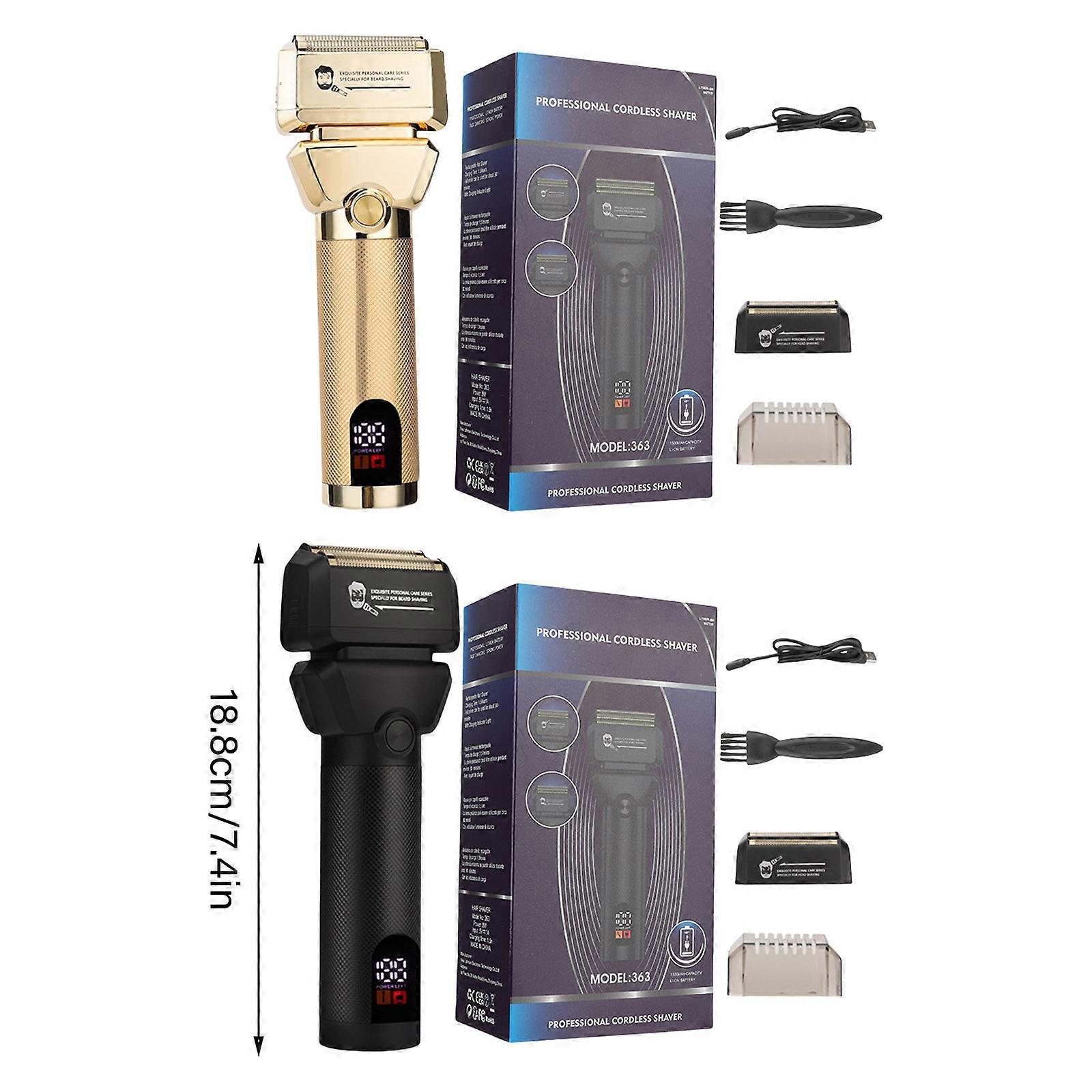 Foil Electric Shaver for Bald Men, Gold Cordless Barber Razor โ image 3