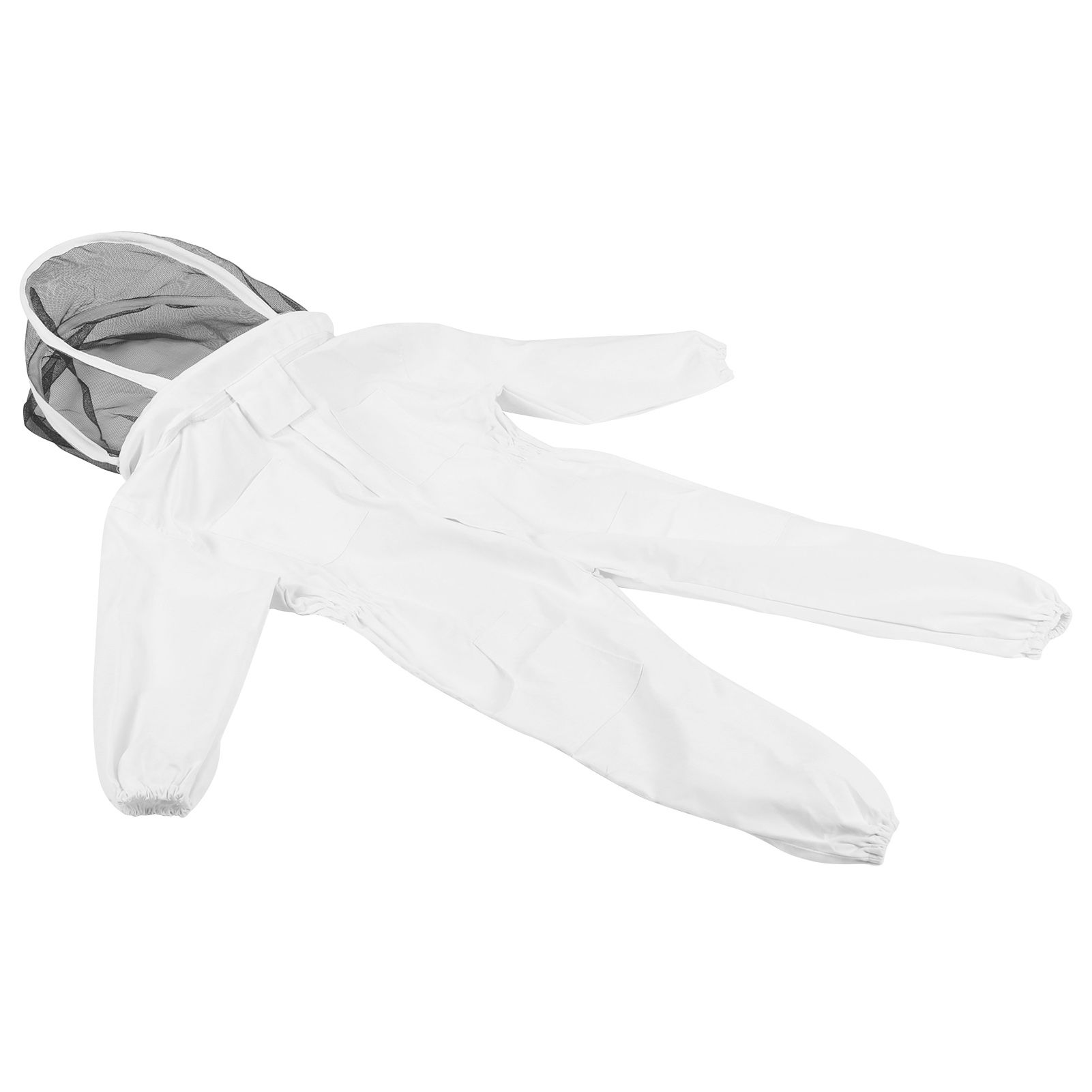 One Piece Beekeeping Suit with Veil Hood Children kids Beekeeping Protective Clothes(White M) — image 3