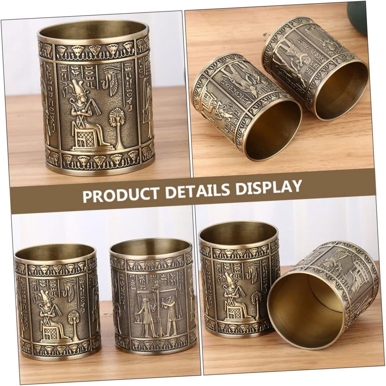 1pc Egyptian Idol Pencil Holder Minimalist Desk Metal Container Desk Pen Holder Desk Cylinder Container Desk Pen Organizers Metal โ image 4