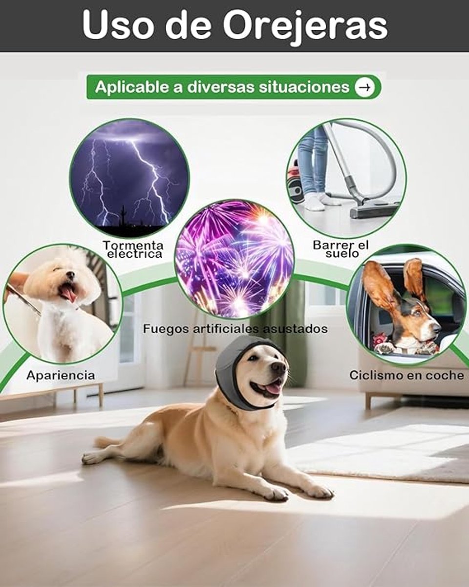 Dog Earmuffs - Noise-dampening Earmuffs - Comfortable Headband - Shockproof - Lightning Protection - Waterproof - L — image 3