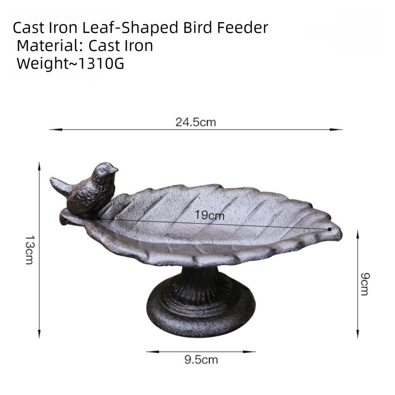 Vintage Cast Iron Leaf Bird Feeder – Garden & Patio Decor (24.5cm) — image 4