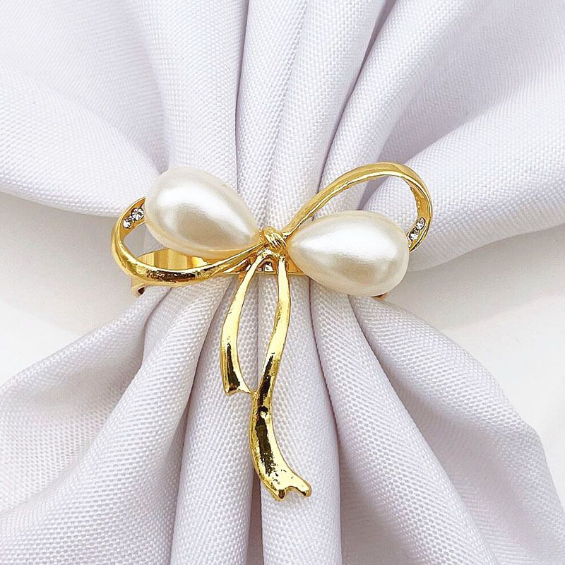 Napkin Rings Set of 3, Bow Napkin Rings for Wedding Party Banquet Decoration Christmas Tableware Decoration Mouth Ring Napkin — image 5