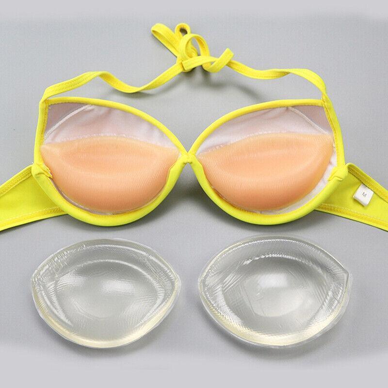 Triangle Push-Up Silicone Bra Inserts Breasts Pad Bikini Bra Cleavage Enhancers - Beige-Big — image 5