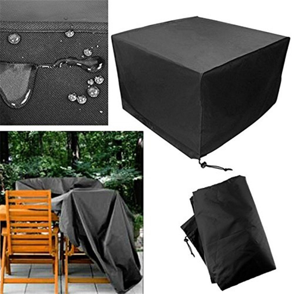 Outdoor Furniture Cover 210D Oxford Cloth Home Waterproof Table and Chair Garden Table Dust Cover(120*120*74CM) — image 2