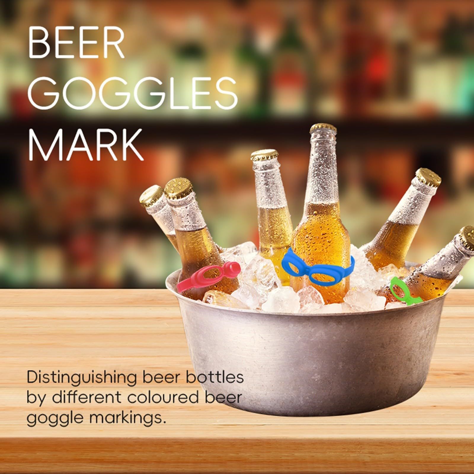 Wine Drink Markers Beer Glass Cup Markers Bottle Strip Tag Markers Cocktail Glass Bottle Drink Markers for Home Bar Cocktail Party — image 3