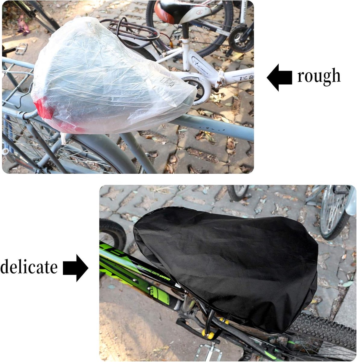 Waterproof Bicycle Saddle Cover with Drawstring - Black - Universal Size 24x27 cm - Protects Against Rain & Dirt โ image 2