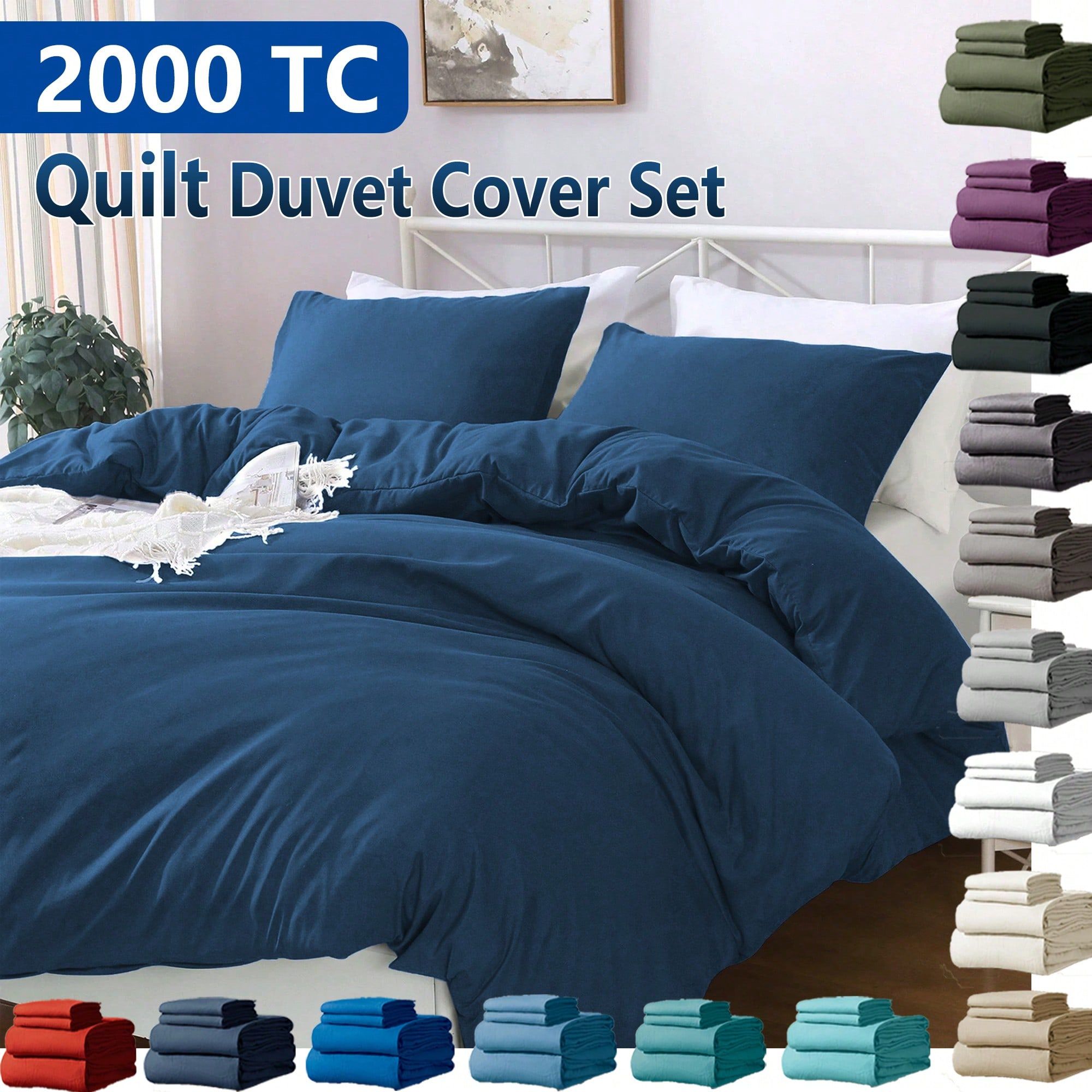 Hotel Soft Microfiber Duvet Cover Set-2000TC Quilt Cover Set & Pillowcases -1 Donna Cover Zipper Closure & 1 x Pillowcases-Breathable Bedding - Wrinkle, Fade
