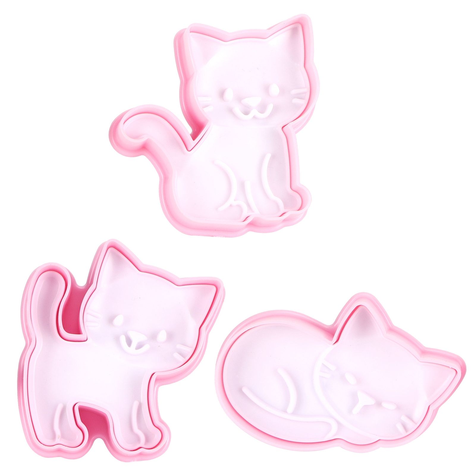 3pcs Cartoon Cat Shaped Cookies Molds DIY Baking Biscuit Mold Set Baking Accessory — image 5