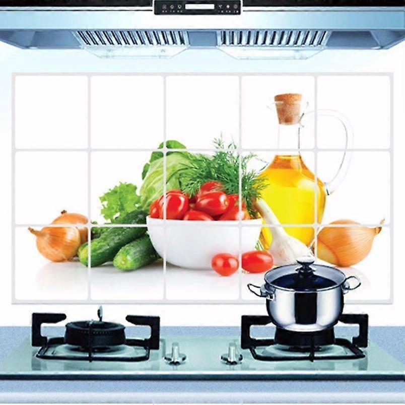 1PCS 75*45cm Kitchen Oilproof Removable Wall Stickers Aluminum foil Art Decor Home Decal Fruit oil stickers wall stickers — image 2