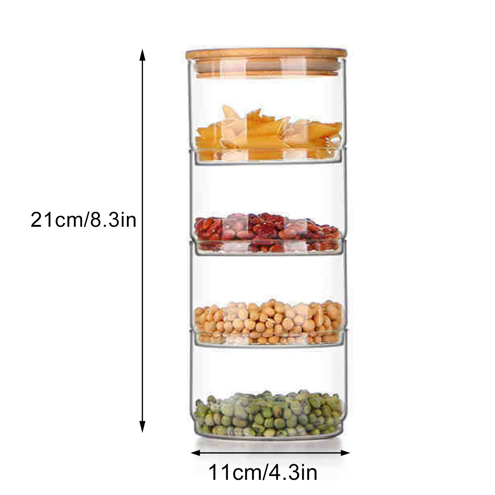 Tiered Glass Storage Jars Snack and Dried Fruit Organizer Glass Salad Bowl with Lid — image 4