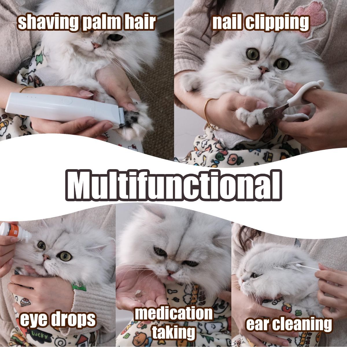 Cat Grooming Wrap Cat Nail Clipping Cat Grooming Supplies Cat Care Anti-Scratch - Multi-color - Size 21.7 โ image 5