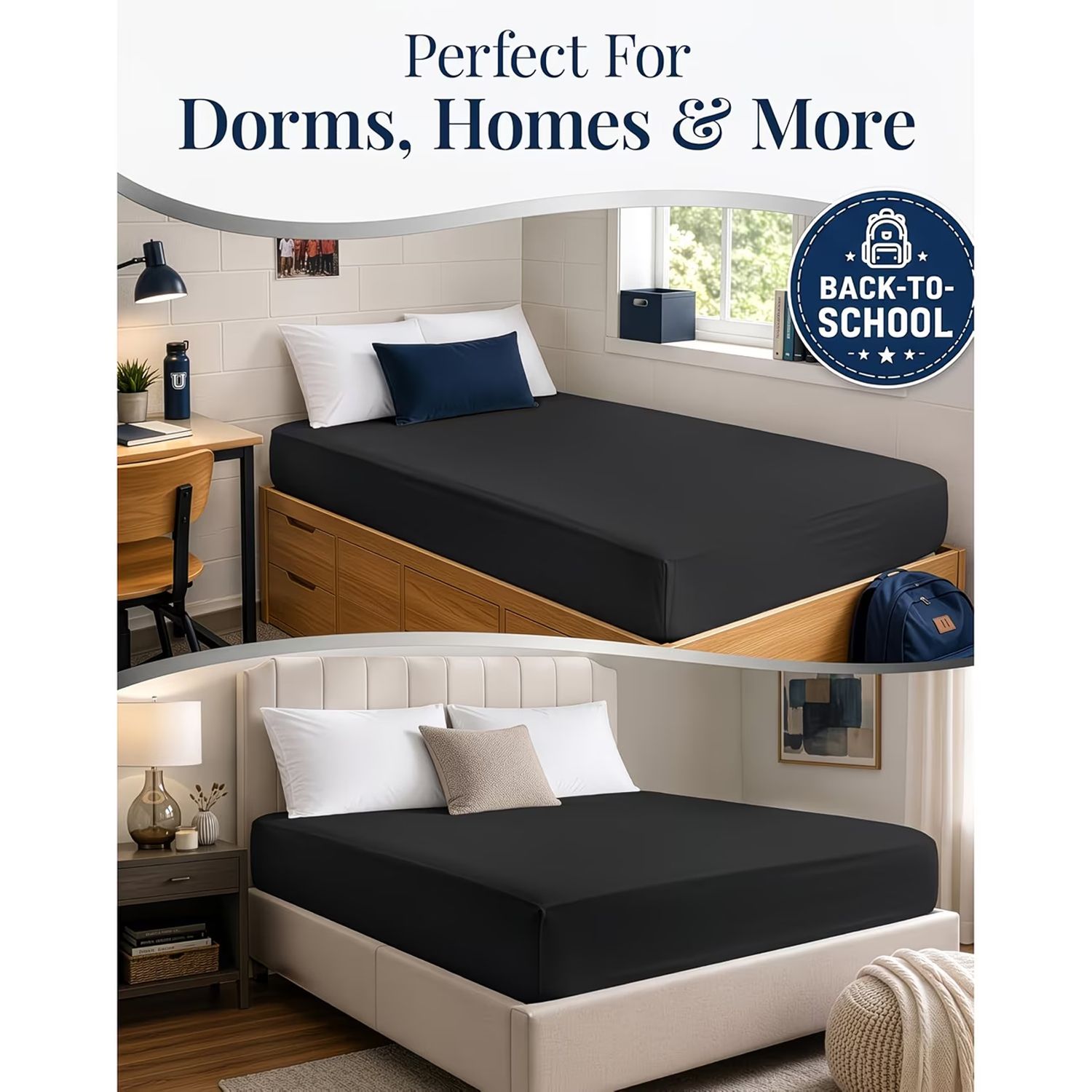 Hotel Quality Fitted Sheet - 1 Piece Fitted Sheet -Breathable Bedding - Wrinkle, Fade, Stain Resistant- 16inch/40cm Deep Pocket Fitted Bed Sheet-Wrinkle and — image 5