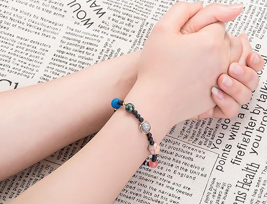 Solar System Bracelet with Nine Planets and Natural Stone Beads for Men and Women — image 4