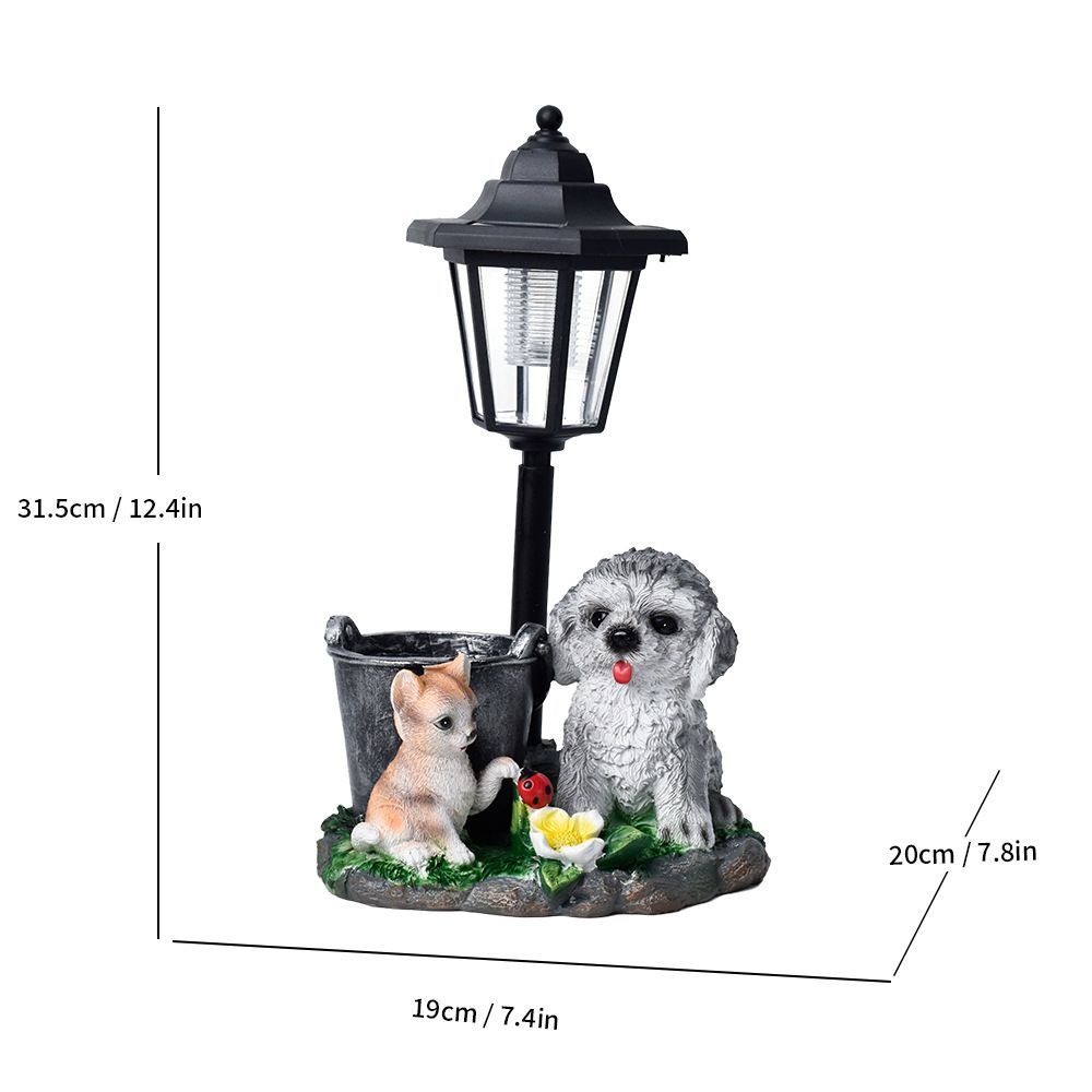 Resin Hummingbird Solar Lamp Outdoor Garden Sculpture Couple Hummingbird - Multi-color - Size 8 — image 2