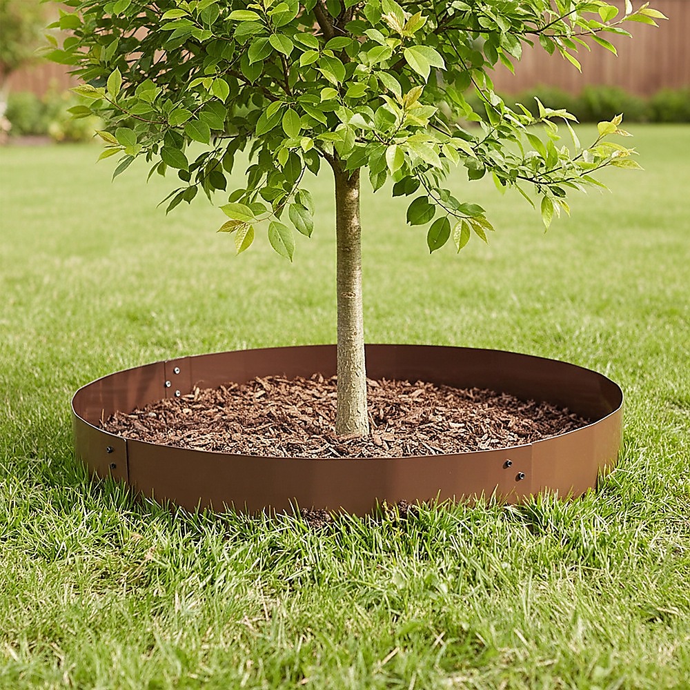 60cm Steel Garden Tree Ring with Spikes – Heavy-Duty Root Barrier & Edging — image 2