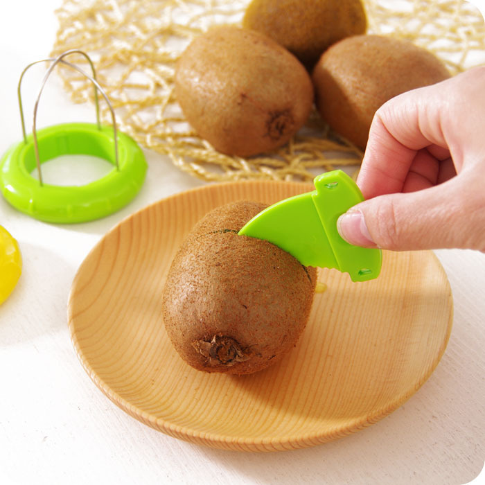 Green 4 Pack Kiwi Fruit Cutter and Peeler Tool with Detachable Knife - Stainless Steel Wire Slicer for Dragon Fruit & Soft Fruits - Mess-Free Kitchen Gadget โ image 3